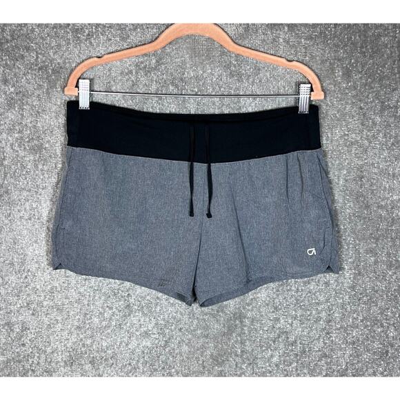Gap Fit Gstep‎ Running Shorts Womens Size Medium Gray Black Pull On Drawstring - Picture 1 of 12